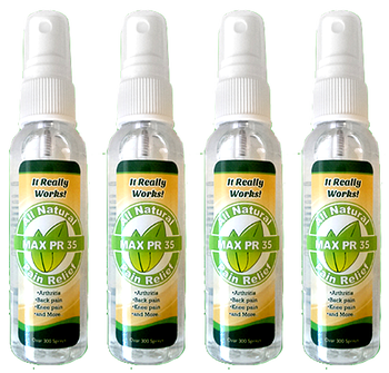 MaxPR35 pain relief spray &mdash; four-bottle pack